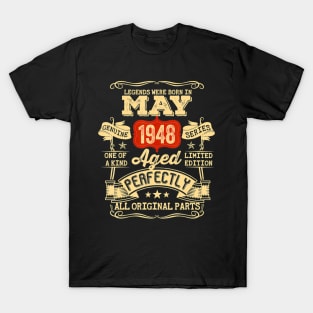 74 Year Old 74th Birthday Gifts Vintage May 1948 T-Shirt